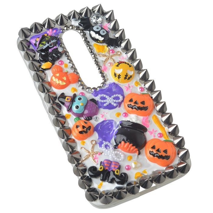 Halloween Theme Phone Case for Motorola Droid Turbo,Yaheeda 3D Handmade Rivets Pumpkin Demon Cartoon Design Clear... N12