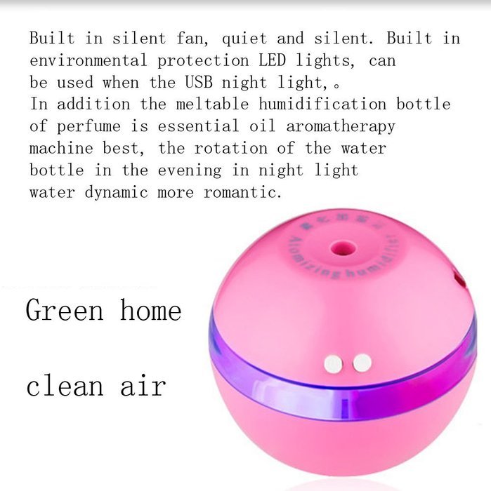 Diffuser jasmine aroma humidifier USB night light (red) N3