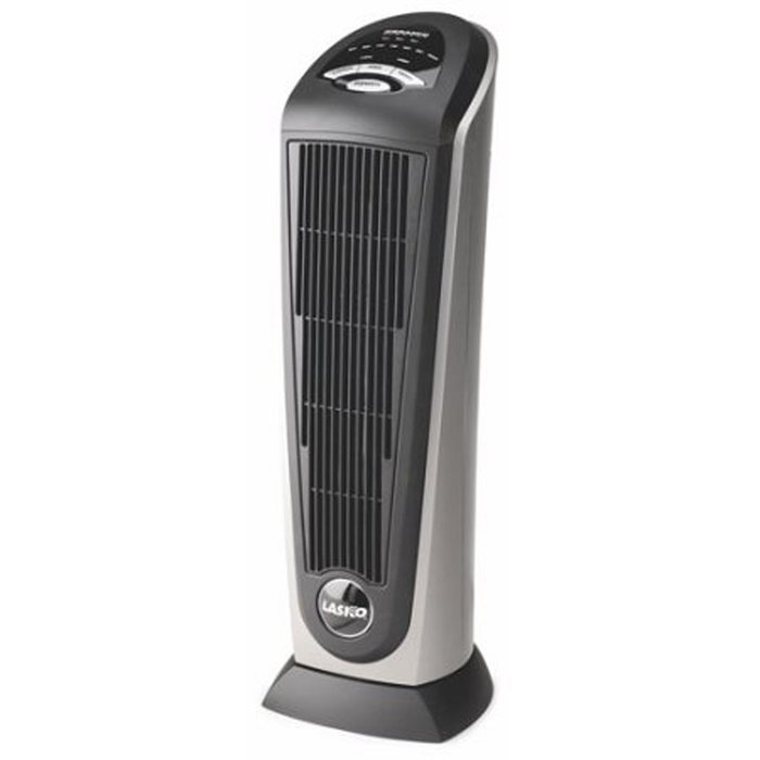 Lasko Electric Ceramic Tower Heater w/Remote Control, Black