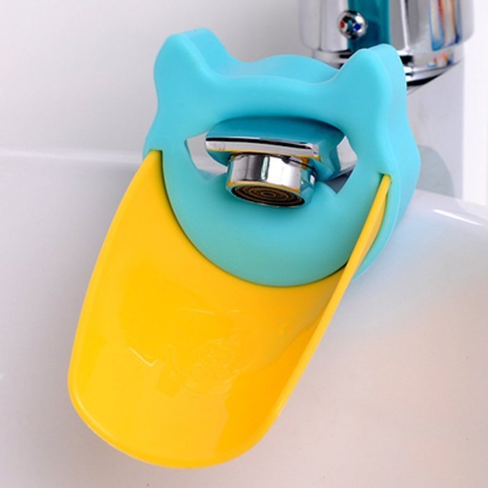 KAKA(TM) Kids Children Baby Washing Hands Water Faucet Extender Cute Animal Water Chute Extender Blue N4