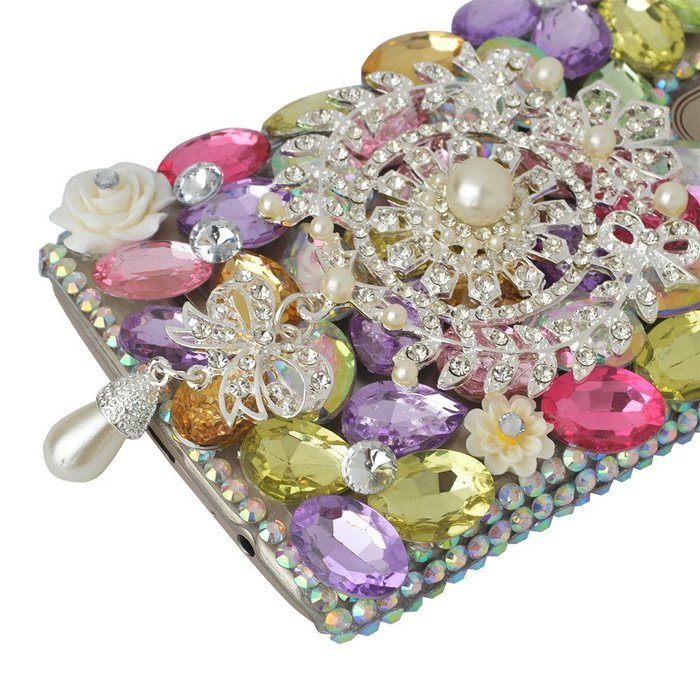 Spritech(TM) Bling Phone Case For LG K7/LG Tribute 5,3D Handmade Silver Crystal Flower Pendant Accessary Design... N21