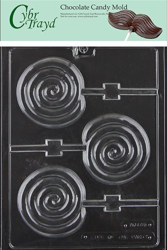 Cybrtrayd AO145 Swirl Lolly All Occasions Chocolate Candy Mold