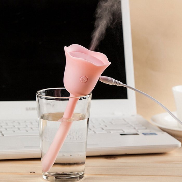 haoun Ultrasonic USB Humidifiers Air Cleaner Tulip Shaped - BLUE N5