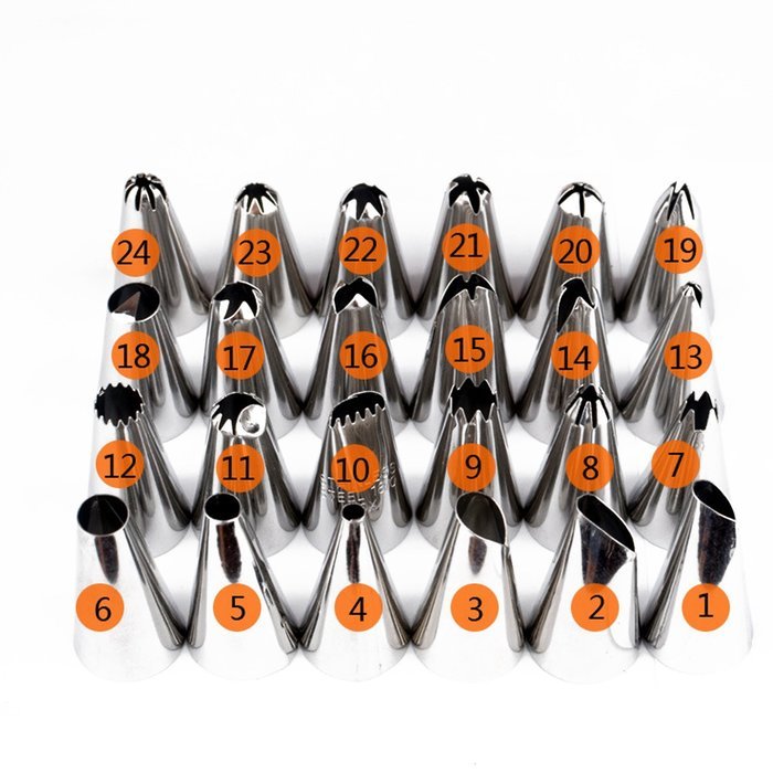 Dreamland 30 in 1 Cake Decorating Tips Kits,24 Piece Professional Stainless Steel DIY Icing Tip Set Tools with...