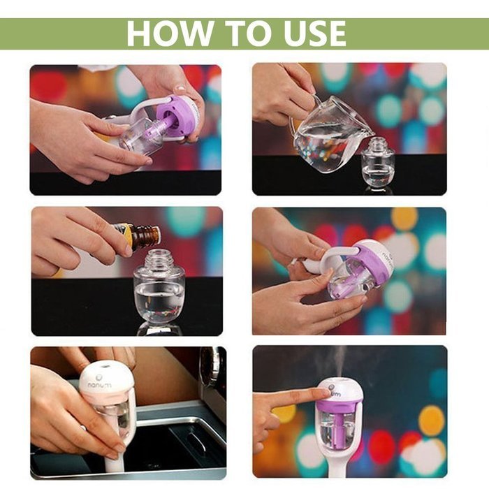 2013Newestseller Mini Car Air Humidifier Diffuser Essential Oil Ultrasonic Aroma Mist Purifier Car Supplies (blue) N6
