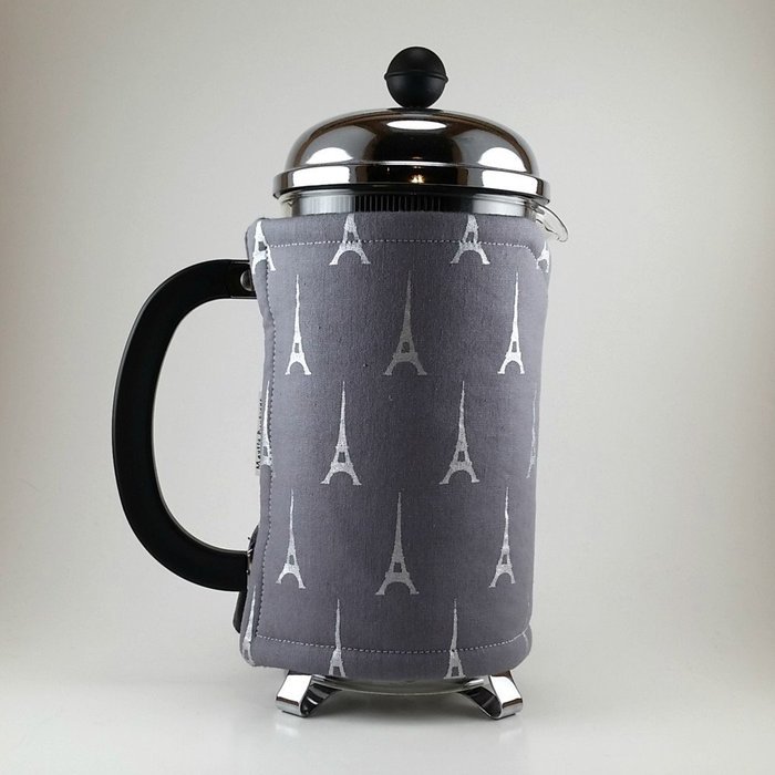French Press Cozy Cover, 8 cup, Eiffel Tower