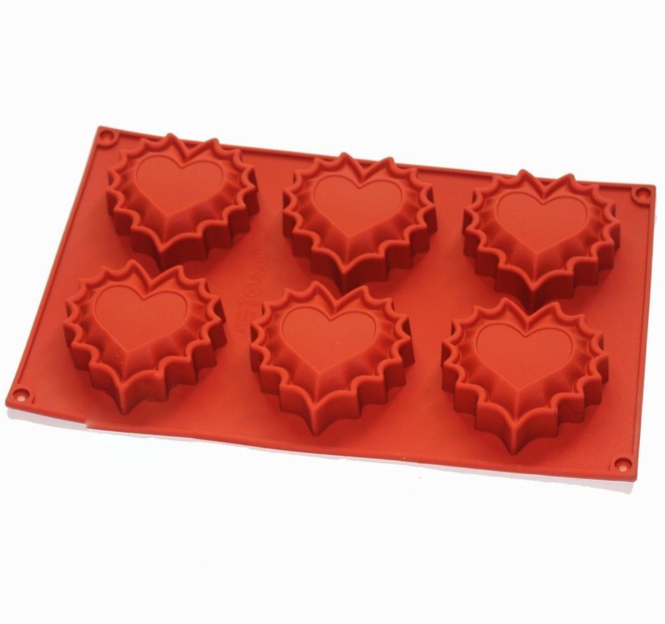 X-Haibei Flaming Heart Soap Mold Jello Cookies Chocolate Ice Cream Silicone