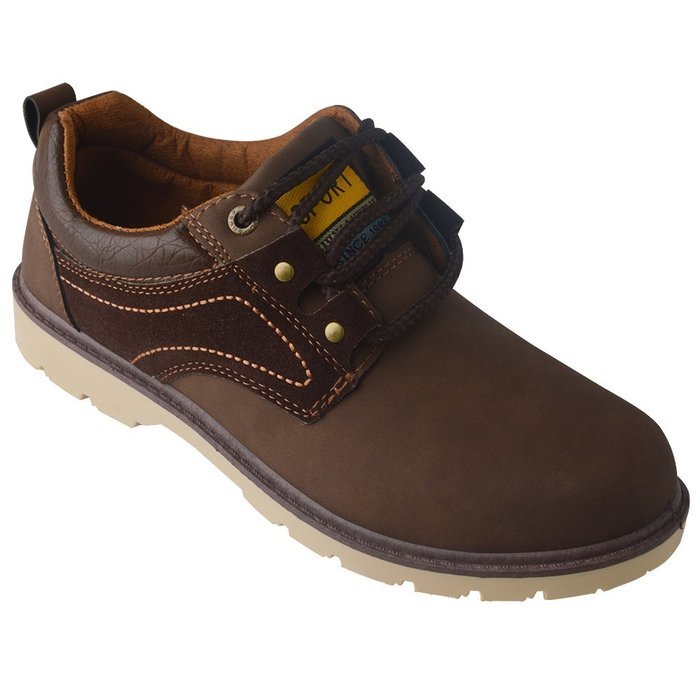 Spritech(TM) Men's Casual Classic PU Leather Round Toe Work Shoe Flats Brown,Size 44/10 N6