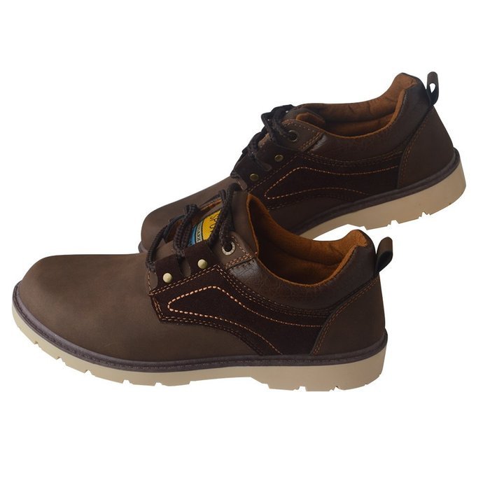 Spritech(TM) Men's Casual Classic PU Leather Round Toe Work Shoe Flats Brown,Size 44/10 N8