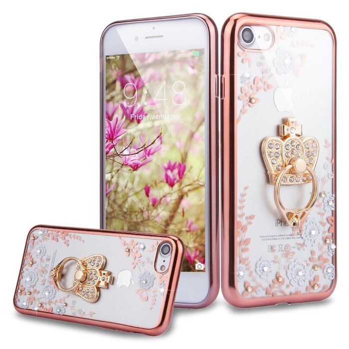 iPhone 7 Case, PHEZEN iPhone 7 Clear Soft TPU Protective Case Back Cover with Beautiful Cherry Blossom Flower... N34