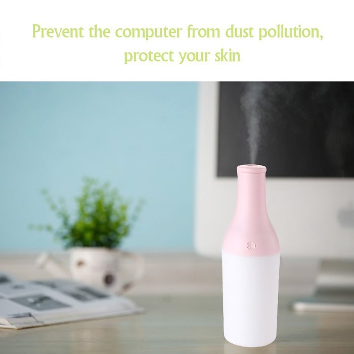 Junadel Cool Mist Humidifier- 180ml USB Cool Cocktail Bottle Portable Essential Oil Aroma Diffuser Ultrasonic... N13
