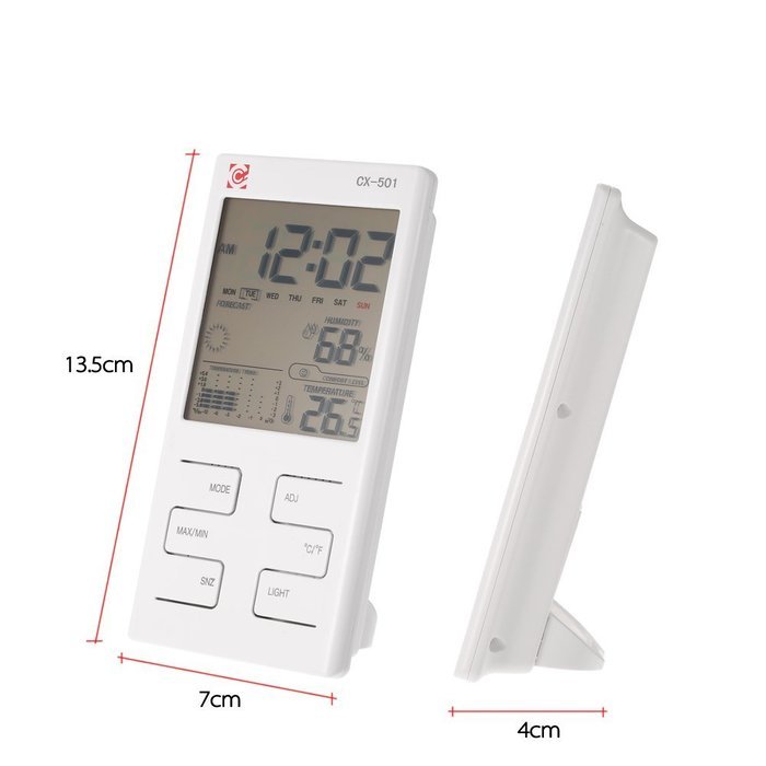 KKmoon &deg;C/&deg;F Multifunctional Indoor LCD Digital Temperature Humidity Meter Clock Thermometer Hygrometer Temperature... N7