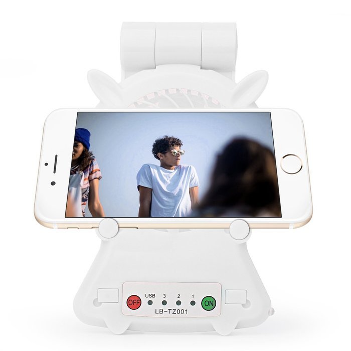 Zuoao Personal Fan Portable Mini usb Desk Rechargeable Fan with Phone Stand & Tablet Holder, 3-Speed, for Home... N14