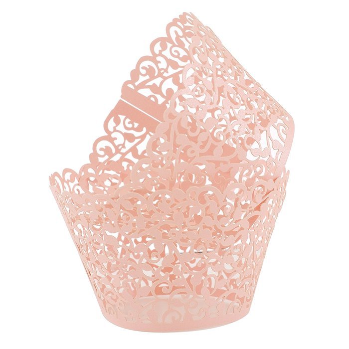 Aiyaya Filigree Artistic Muffin Case Cupcake Paper Cup Liners Little Vine Lace Laser Cupcake Wrappers for Wedding... N5