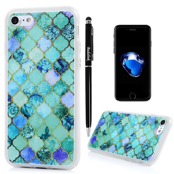 Badalink iPhone 7 TPU Case (4.7") Shockproof Soft TPU Rubber Skin Bumper Case Flexible Easy Grip with 3D Basso-relievo... N32