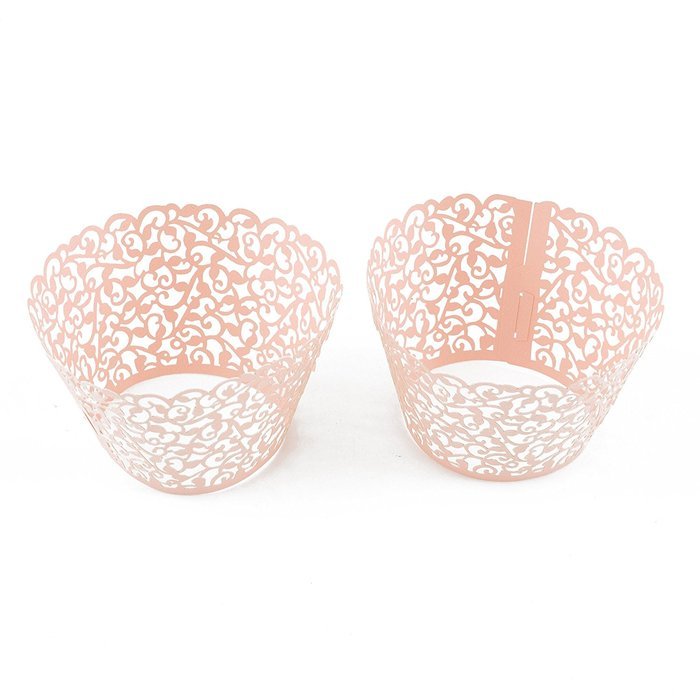 Aiyaya Filigree Artistic Muffin Case Cupcake Paper Cup Liners Little Vine Lace Laser Cupcake Wrappers for Wedding... N6