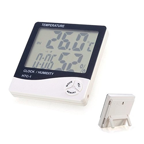 Alloet New HTC-1 Digital LCD Clock Temperature Humidity Meter Hygrometer Thermometer N7