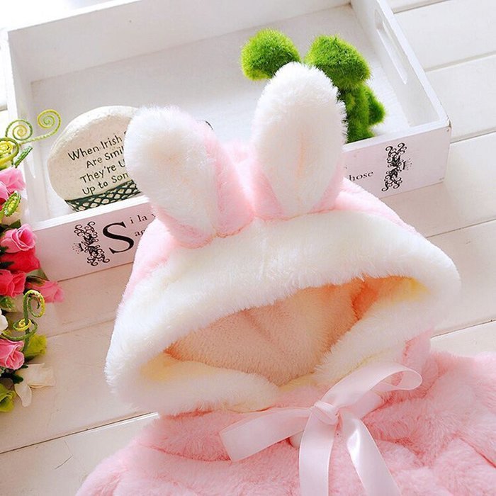 Yaheeda Girls Winter Plush Coat Kid's Rabbit Sweater Cloak Jacket Warm Clothes N8