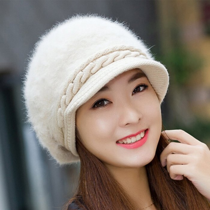 KAKA(TM) Women Girl Korean Stylish Peaked Cap Plush Winter Warm Hat N14