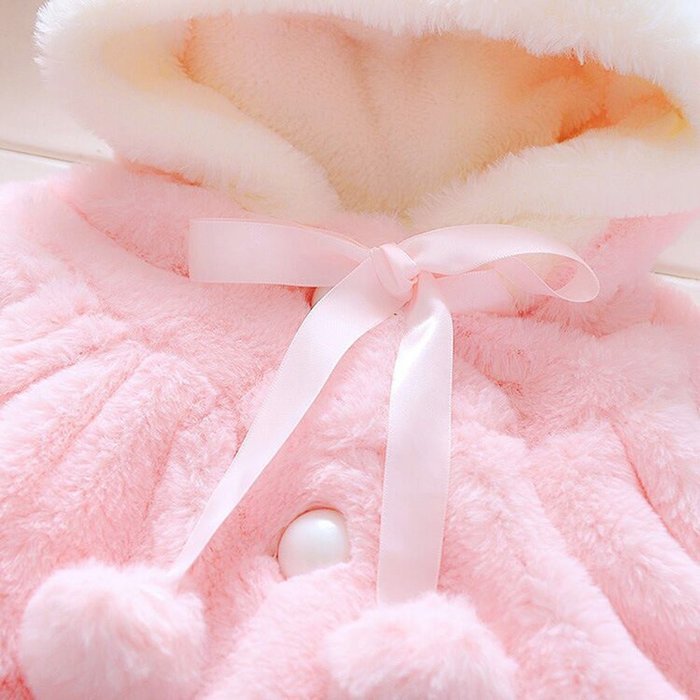 Yaheeda Girls Winter Plush Coat Kid's Rabbit Sweater Cloak Jacket Warm Clothes N9