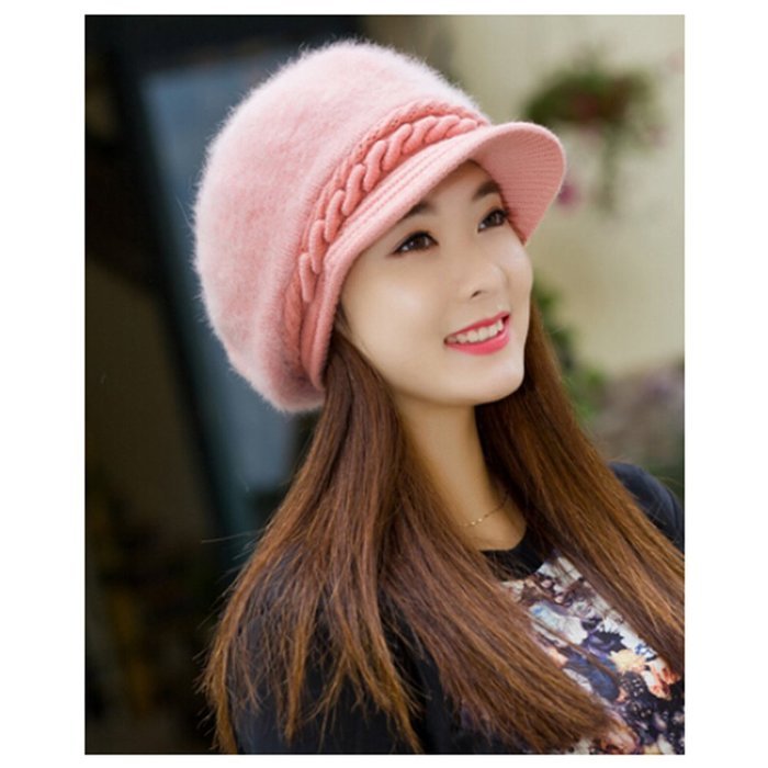 KAKA(TM) Women Girl Korean Stylish Peaked Cap Plush Winter Warm Hat N15