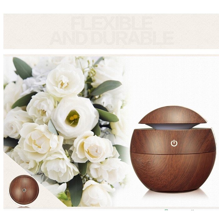 Humidifier Diffuser LUCKYFINE Mist Diffuser Aromatherapy Diffuser USB Wooden Aromatherapy Humidifier With Color... N6