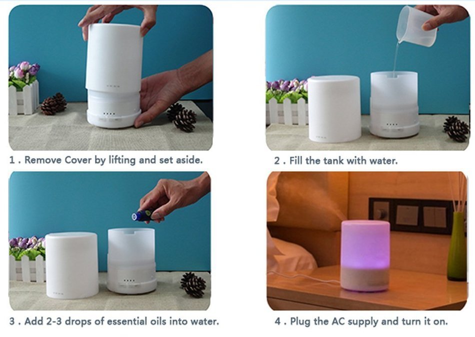 300ml Aroma Essential Oil Diffuser, Enegg Ultrasonic Air Mist Humidifier with AUTO Shut off & 6-7 HOURS Continuous... N6