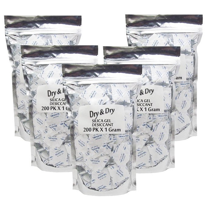 1 Gram Pack of 50 "Dry&Dry" Silica Gel Packets Desiccant Dehumidifiers N5