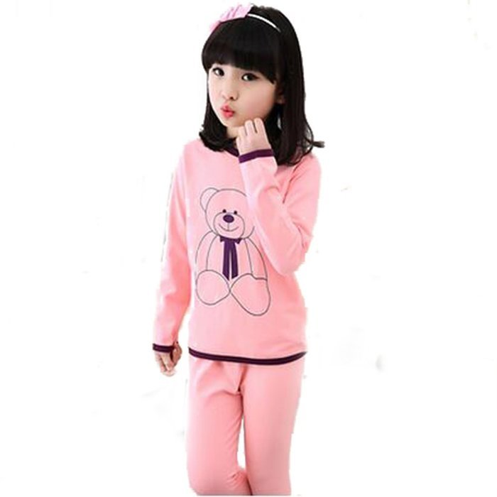 Yaheeda Girls Autumn Cotton Long Sleeve Pajamas Top and Pants Set Kids Sleepwear N3