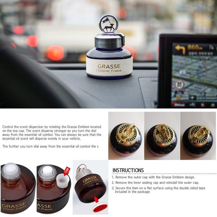 Premium Air Freshener, [Aqua Wave] Bullsone Grasse L'esterel - Natural Essential French Oil aromatherapy air freshener N4