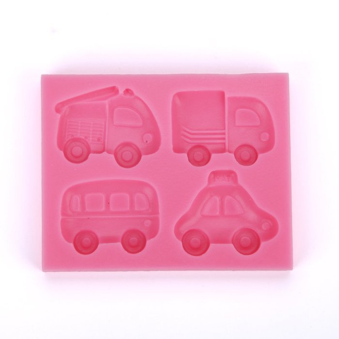 KookieMonsta Baby Car Silicone Molds Bus Taxi 3d Cake Cupcake Decorating Molds Fondant Decorating Tools