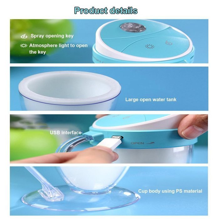 Putars Cool Mist Personal Humidifier-Portable Mini Travel Tabletop Humidifier-USB Rechargeable Ultrasonic with... N27