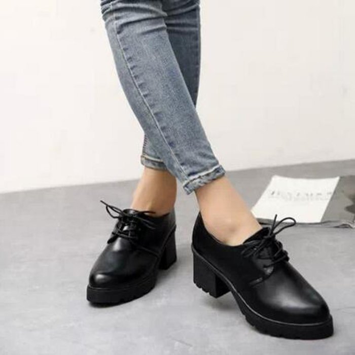 Spritech(TM) Fashion Non-slip Winter Chunky Heel British Style Ankle Boot Leather Boots for Girls Womens Wine... N19