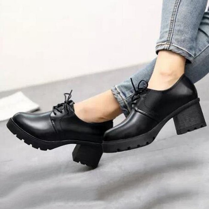 Spritech(TM) Fashion Non-slip Winter Chunky Heel British Style Ankle Boot Leather Boots for Girls Womens Wine... N20