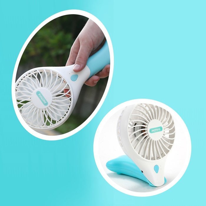 REMAX USB Fan Battery Rechargeable 2200mAh 18650 Mini Electric Fan 4.5h 4 Blades Clip on Desk Silent Blower N17