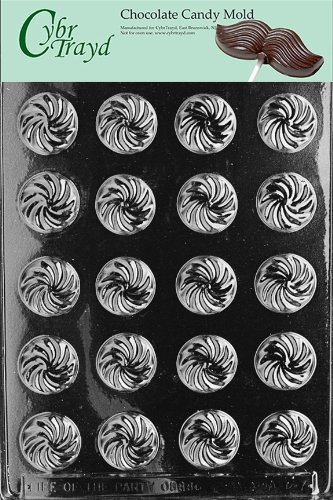 Cybrtrayd AO047 Swirl Mints Chocolate Candy Mold with Exclusive Cybrtrayd Copyrighted Chocolate Molding Instructions