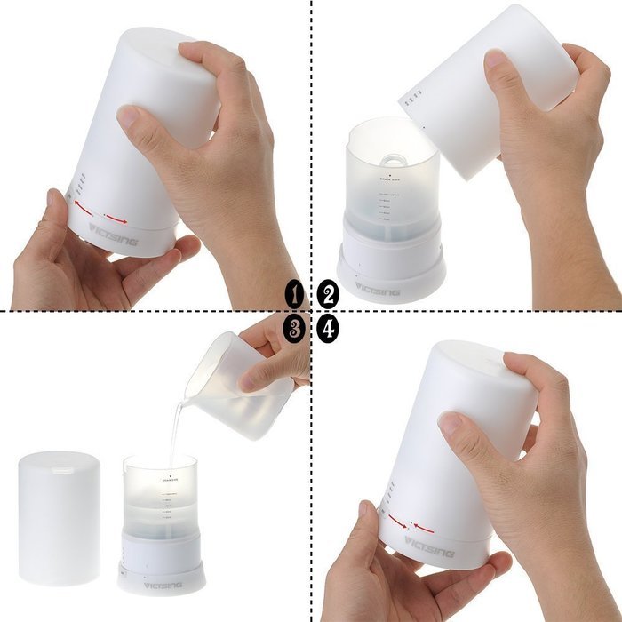 YL-VV@ 100ml Cylinder Ultrasonic Cool Mist Humidifier Essential Oil Aroma Diffuser with 7 Colors LED Lights for... N4