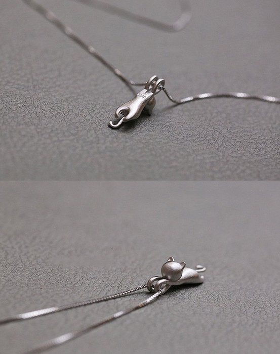 Actopus Cute Cat s925 Silver Necklaces & Pendants