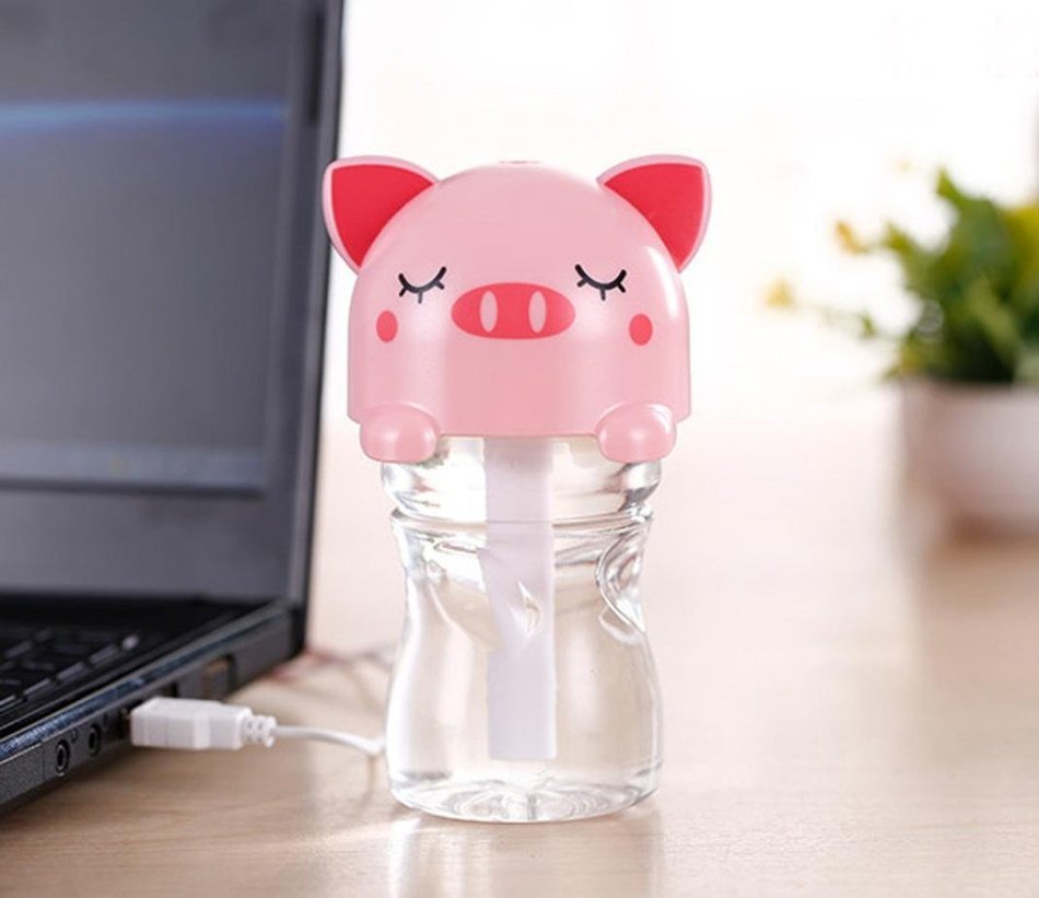 Leewa USB Mini Cartoon Bottle Cap Humidifier Air Diffuser for Home and Office (Yellow) N13