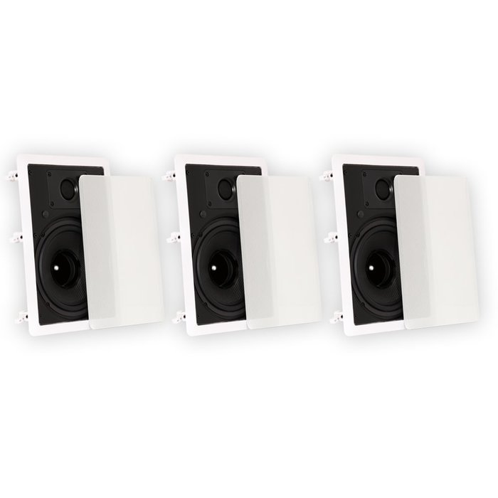Theater Solutions TS80W In Wall 8" Speakers Surround Sound Home Theater 3 Speaker Set