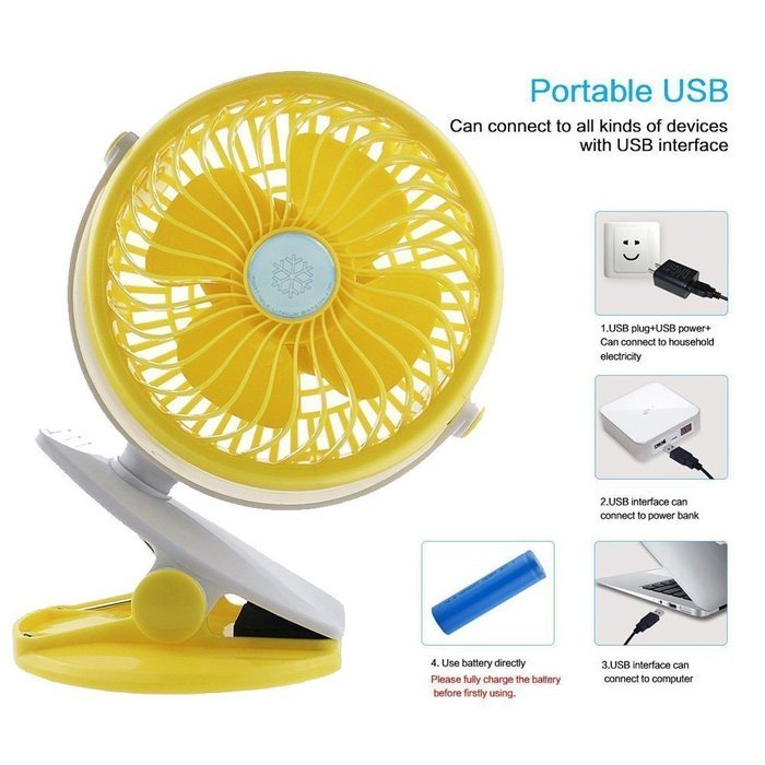 Niceshop&reg; 360 Degree Rotation USB or 18650 Battery Powered Portable Super Mute PC Laptop Notebook Computer External... N2
