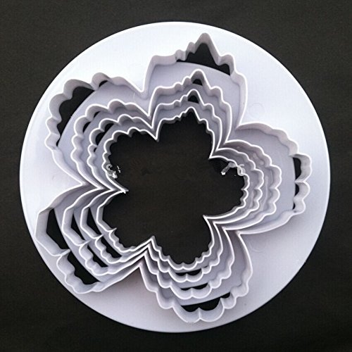 Bigger Peony Petals Cutter, 4pcs/set Gum Paste Flowers Cake Decorating Cutter Fondant Mold Sugar Tools