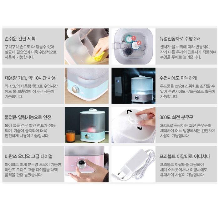 UD Ultimate Dream Hygienic Dual Humidifier, 1.2~1.5L (Mint) N3