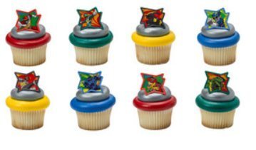 Power Ranger Cupcake Rings Party of 24 Cupcake Decoration Kit