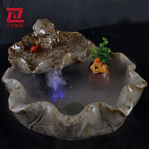 FEI&S Ceramic fountain water humidifier home decor furnished with antique ornaments #8