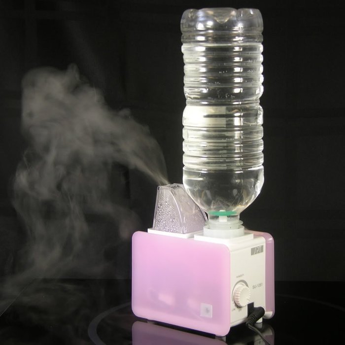 Sunpentown Portable Mini-Humidifier in Pink and White w Ultrasonic Technology
