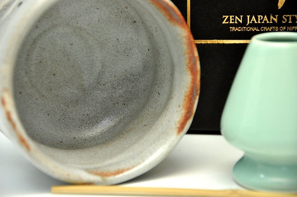 Japanese Mino Yaki ware Matcha Bowl And Tea Ceremony Set Green Tea 10.5 / 10.5 / 8.5cm (4.1 / 4.1 / 3.3inch)[7372] N2