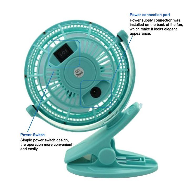 Bomwill 5-inch Clip-on Fan USB 360 Degree Tilt Adjustable Electric Personal Air-Circulator Clip fan for Desk/table... N5