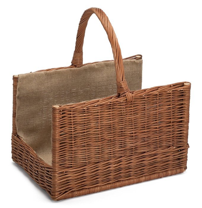 Wicker Hessian Lined Log Holder