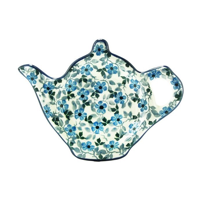 Polish Pottery Teapot Teabag Holder Boleslawiec Poland Traditional Stoneware Pattern 766-2008